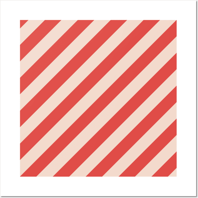 Red diagonal stripes pattern Wall Art by kallyfactory